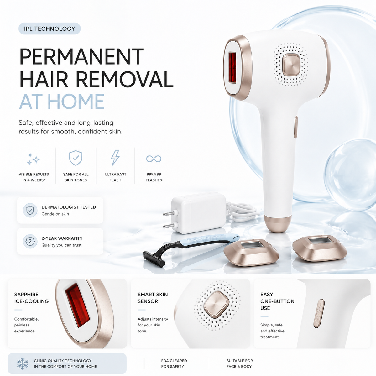 Glo IPL Pro — At-Home Hair Removal System